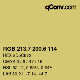 カラーコード: RGB 213.7 200.6 114 | qconv.com