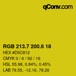 カラーコード: RGB 213.7 200.6 18 | qconv.com
