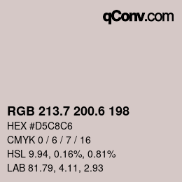 カラーコード: RGB 213.7 200.6 198 | qconv.com
