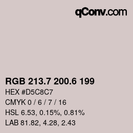 カラーコード: RGB 213.7 200.6 199 | qconv.com