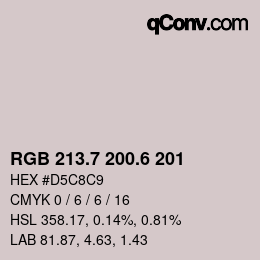 カラーコード: RGB 213.7 200.6 201 | qconv.com