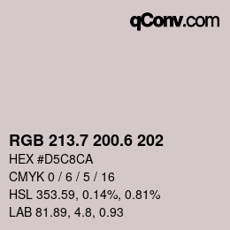 カラーコード: RGB 213.7 200.6 202 | qconv.com