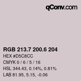カラーコード: RGB 213.7 200.6 204 | qconv.com