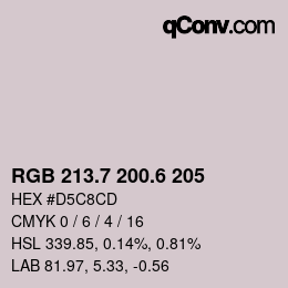 カラーコード: RGB 213.7 200.6 205 | qconv.com