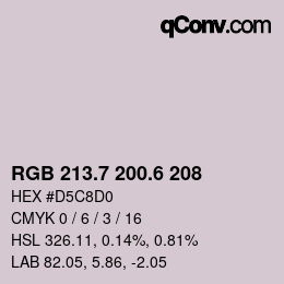 カラーコード: RGB 213.7 200.6 208 | qconv.com