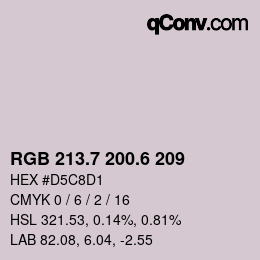 カラーコード: RGB 213.7 200.6 209 | qconv.com