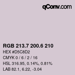 カラーコード: RGB 213.7 200.6 210 | qconv.com
