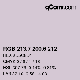 カラーコード: RGB 213.7 200.6 212 | qconv.com