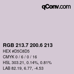 カラーコード: RGB 213.7 200.6 213 | qconv.com