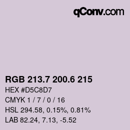 カラーコード: RGB 213.7 200.6 215 | qconv.com