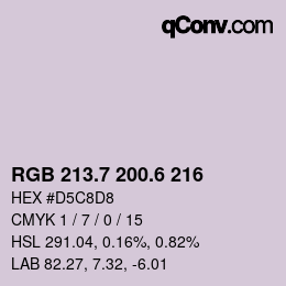 カラーコード: RGB 213.7 200.6 216 | qconv.com