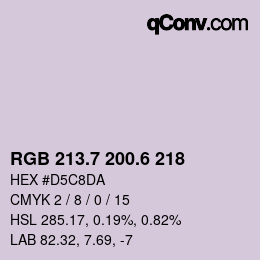 カラーコード: RGB 213.7 200.6 218 | qconv.com