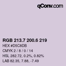 カラーコード: RGB 213.7 200.6 219 | qconv.com