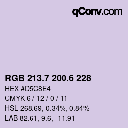 カラーコード: RGB 213.7 200.6 228 | qconv.com
