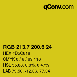 カラーコード: RGB 213.7 200.6 24 | qconv.com