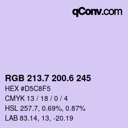 カラーコード: RGB 213.7 200.6 245 | qconv.com