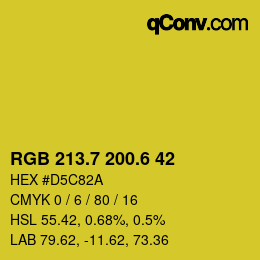 カラーコード: RGB 213.7 200.6 42 | qconv.com