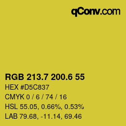 カラーコード: RGB 213.7 200.6 55 | qconv.com