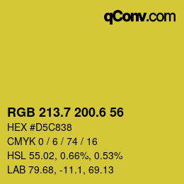 カラーコード: RGB 213.7 200.6 56 | qconv.com
