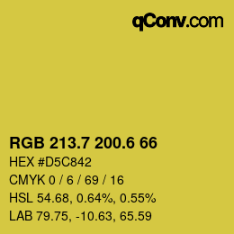 カラーコード: RGB 213.7 200.6 66 | qconv.com