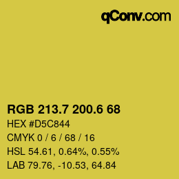 カラーコード: RGB 213.7 200.6 68 | qconv.com