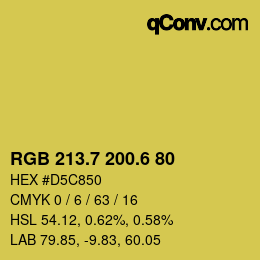 カラーコード: RGB 213.7 200.6 80 | qconv.com