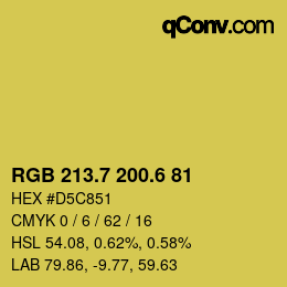 カラーコード: RGB 213.7 200.6 81 | qconv.com