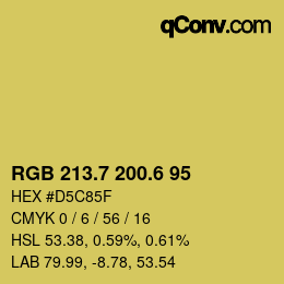 カラーコード: RGB 213.7 200.6 95 | qconv.com