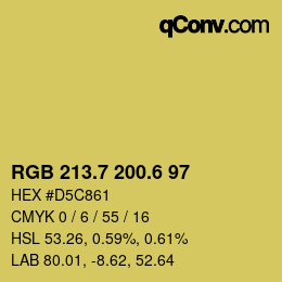 カラーコード: RGB 213.7 200.6 97 | qconv.com