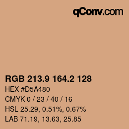 Color code: RGB 213.9 164.2 128 | qconv.com