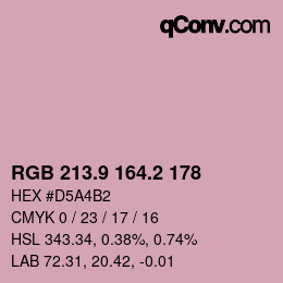 Color code: RGB 213.9 164.2 178 | qconv.com