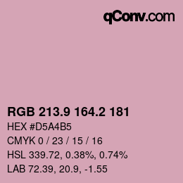 Color code: RGB 213.9 164.2 181 | qconv.com
