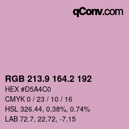 Color code: RGB 213.9 164.2 192 | qconv.com