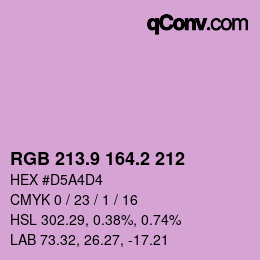 Color code: RGB 213.9 164.2 212 | qconv.com
