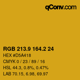カラーコード: RGB 213.9 164.2 24 | qconv.com