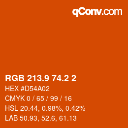 カラーコード: RGB 213.9 74.2 2 | qconv.com