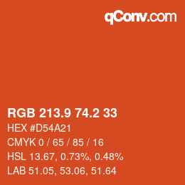 Color code: RGB 213.9 74.2 33 | qconv.com