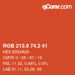 Color code: RGB 213.9 74.2 41 | qconv.com