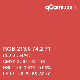Color code: RGB 213.9 74.2 71 | qconv.com