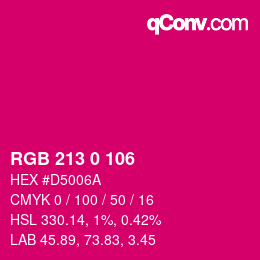 Color code: RGB 213 0 106 | qconv.com