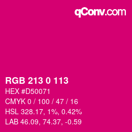 Color code: RGB 213 0 113 | qconv.com