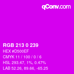 Color code: RGB 213 0 239 | qconv.com