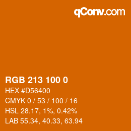 Color code: RGB 213 100 0 | qconv.com