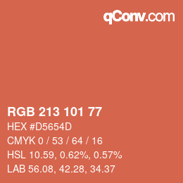 Farbcode: RGB 213 101 77 | qconv.com