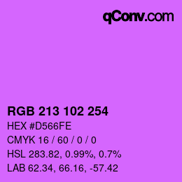 Color code: RGB 213 102 254 | qconv.com