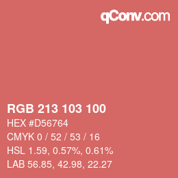 Color code: RGB 213 103 100 | qconv.com