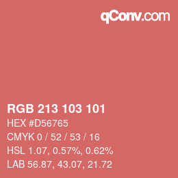 Color code: RGB 213 103 101 | qconv.com