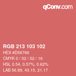 Color code: RGB 213 103 102 | qconv.com