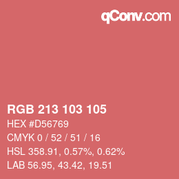 Color code: RGB 213 103 105 | qconv.com