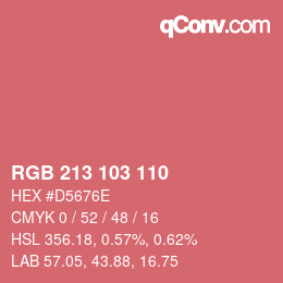 Color code: RGB 213 103 110 | qconv.com